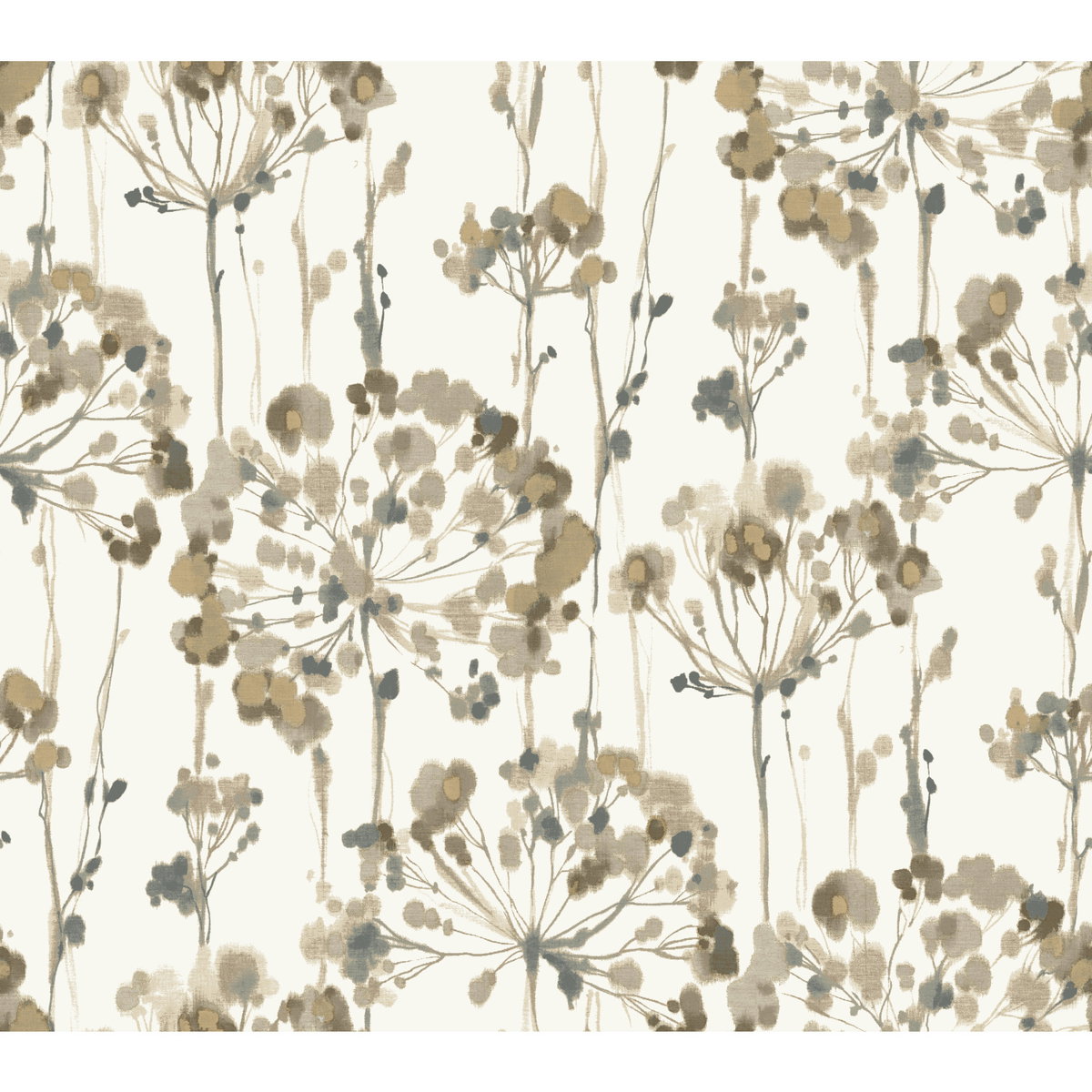 Flourish Taupe Metallic Wallpaper, by York Wall, 27' length x 2'3" width x 0.02" depth