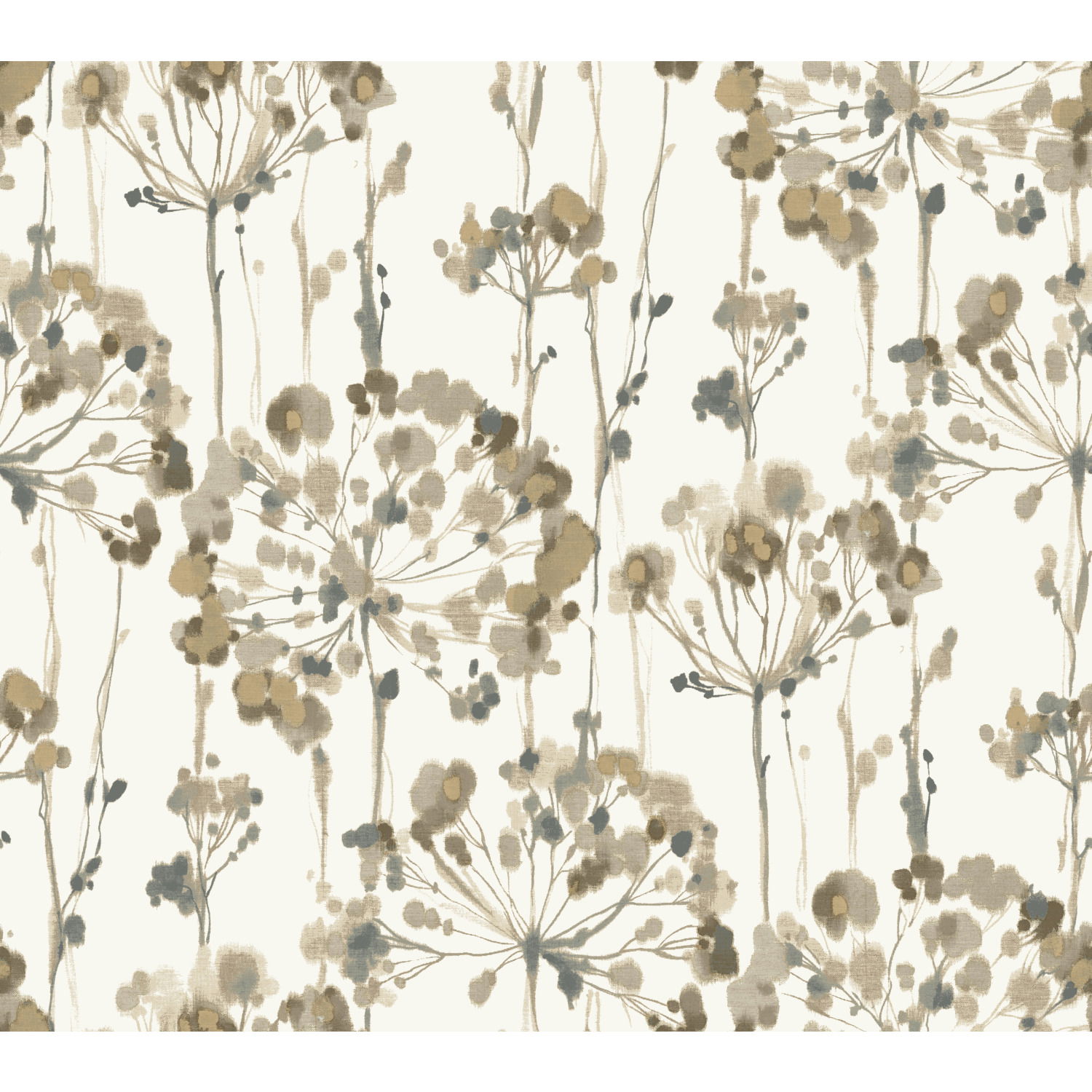 Flourish Taupe Metallic Wallpaper large image 