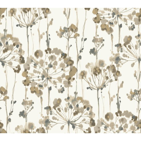 Flourish Taupe Metallic Wallpaper