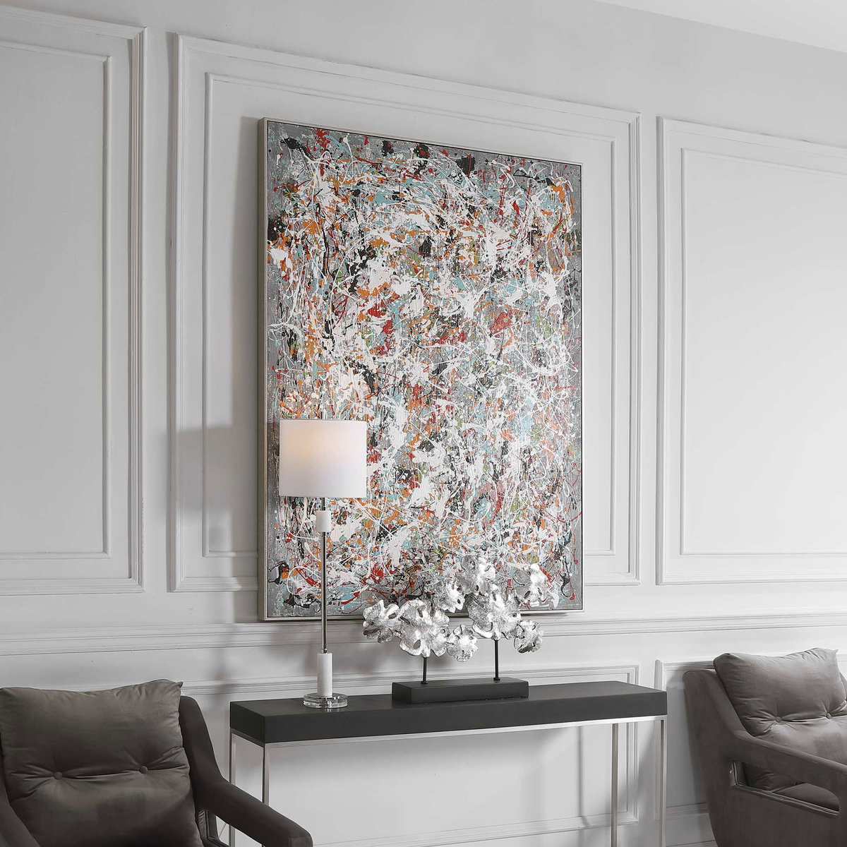 Organized Chaos Hand Painted Canvas, Art by Uttermost, 44.75" width x 60.75" height x 2.25" depth View 4