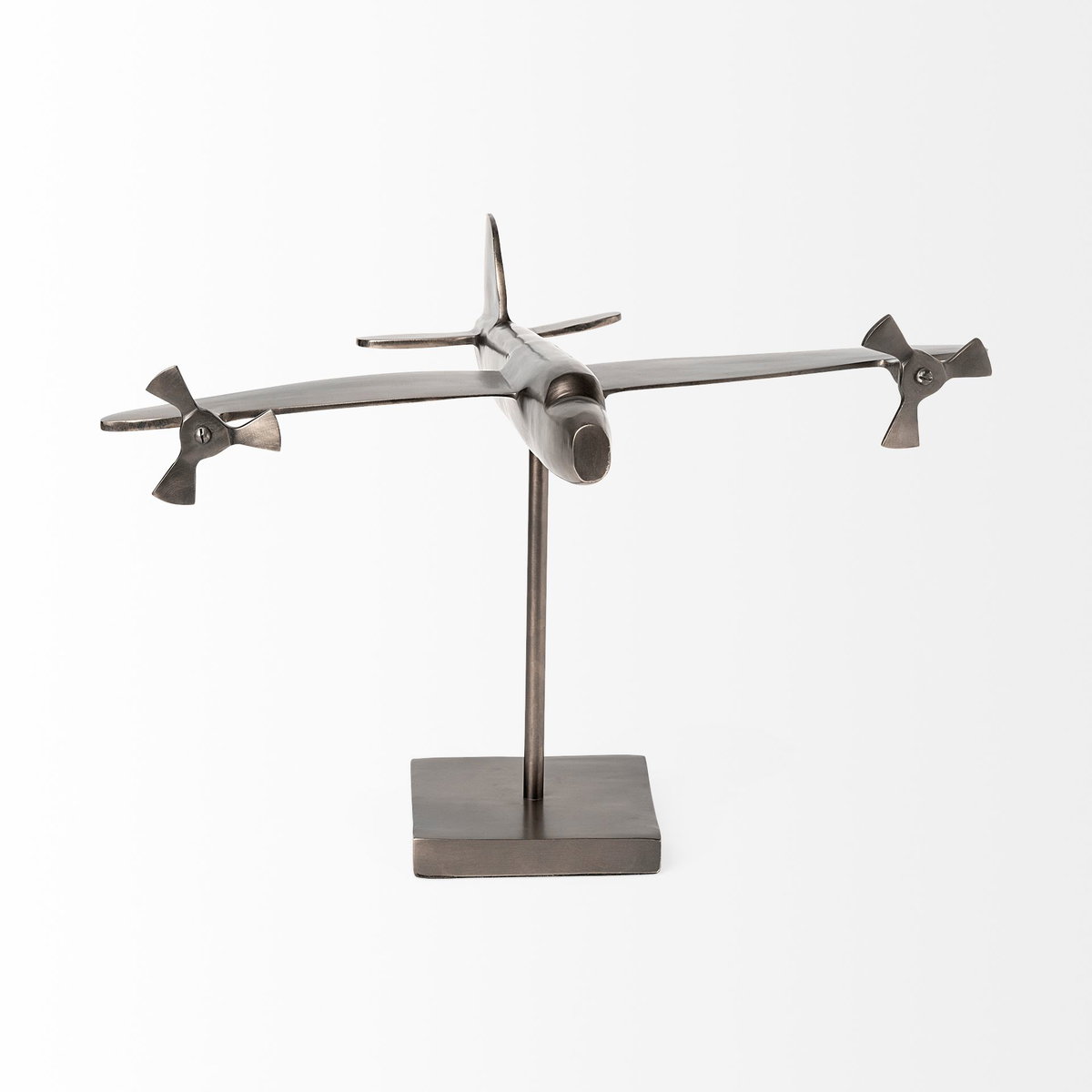 Maverick I 12L x 16W Gray Metal Bomber Plane, Decorative Object by Mercana, 11.81" length x 16.14" width x 11.02" height View 4