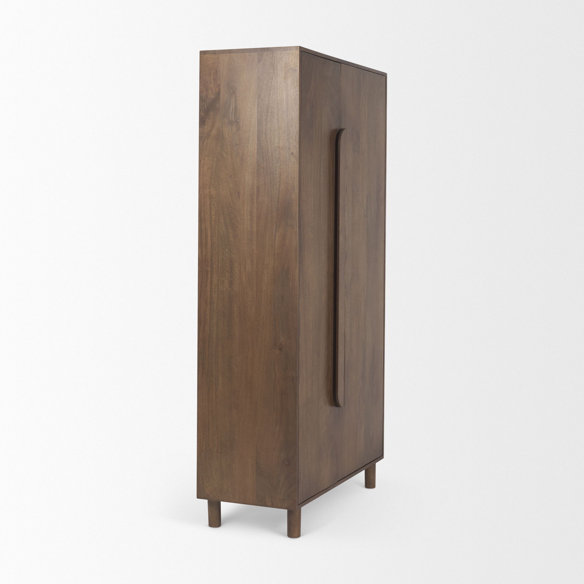 Astrid 36.0L x 17.0W x 70.0H Medium Brown Solid Wood Armoire, Cabinets & Sideboard by Mercana, 36" length x 16" width x 70" height View 7