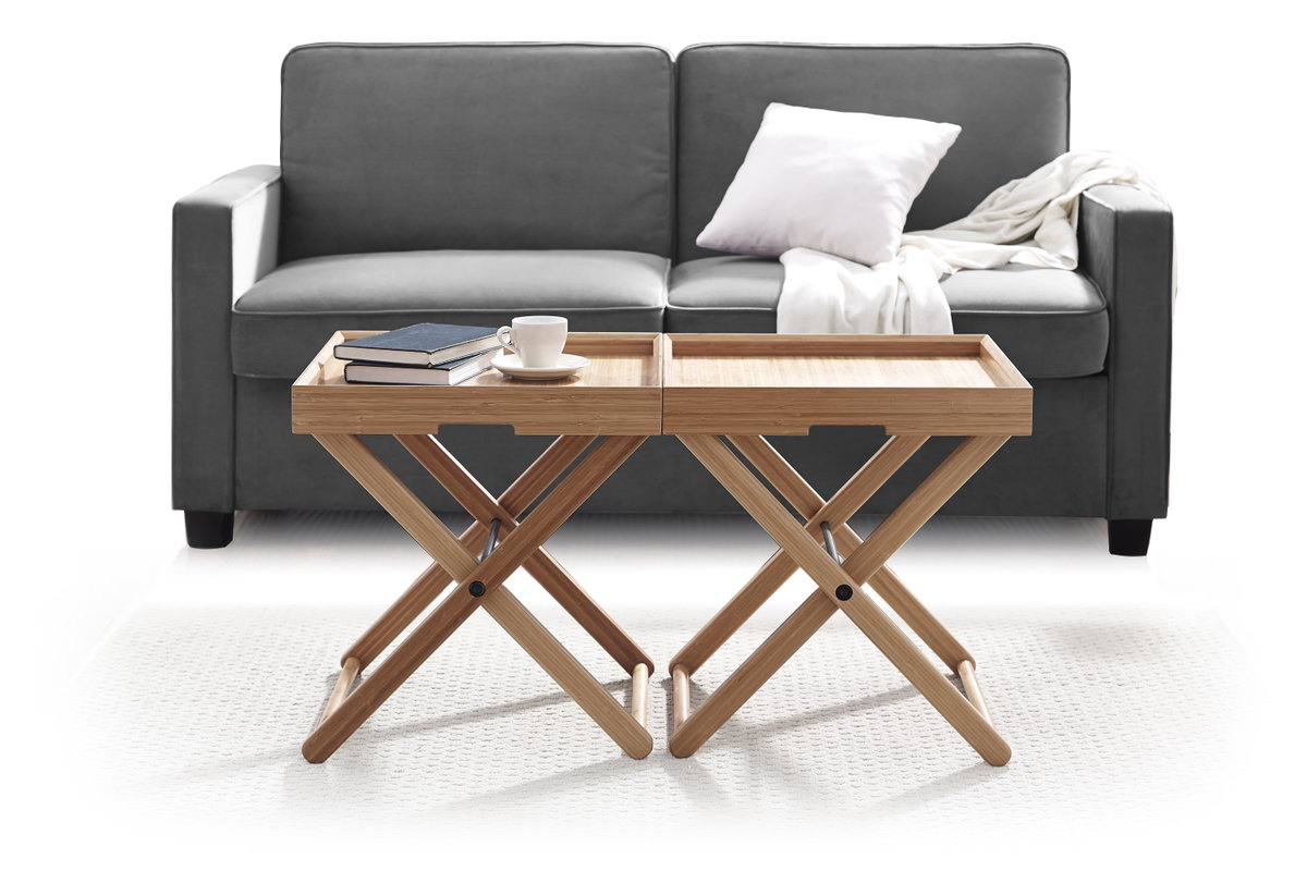 Teline Tray Table, Caramelized, Side & End Table by Greenington, 19" length x 19" width x 21" height View 3