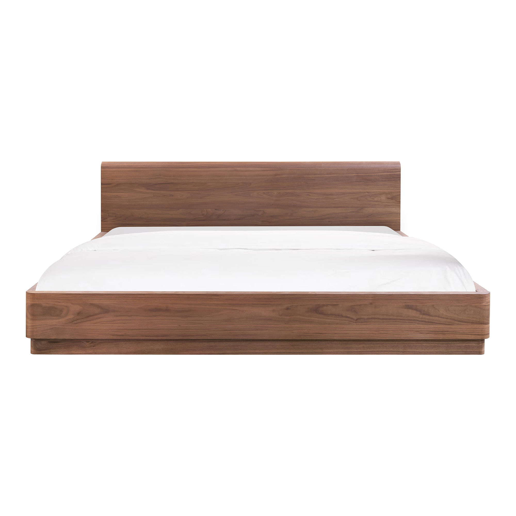 Round Off Queen Bed Walnut Brown large image 