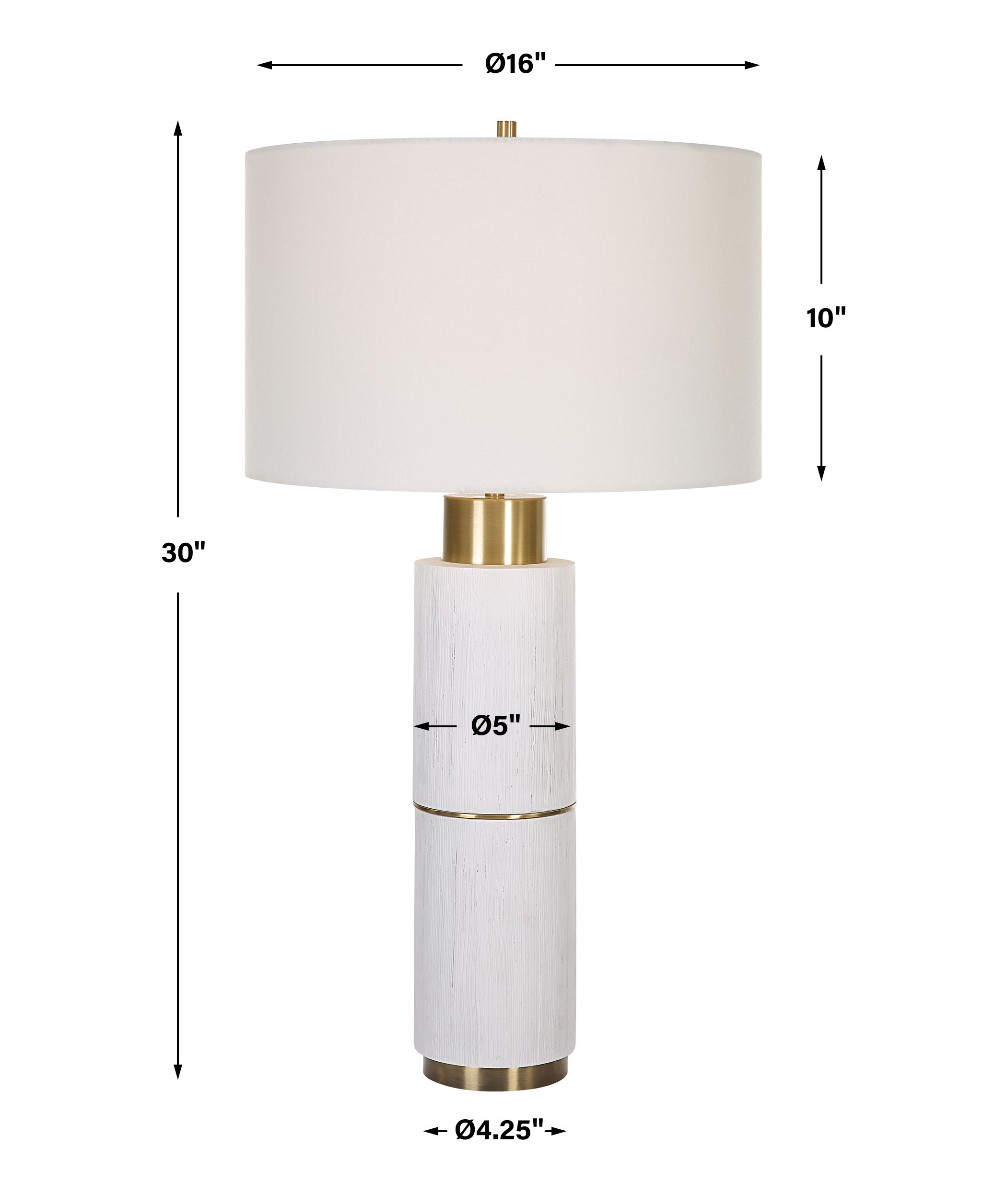 Ruse Whitewashed Table Lamp large image 