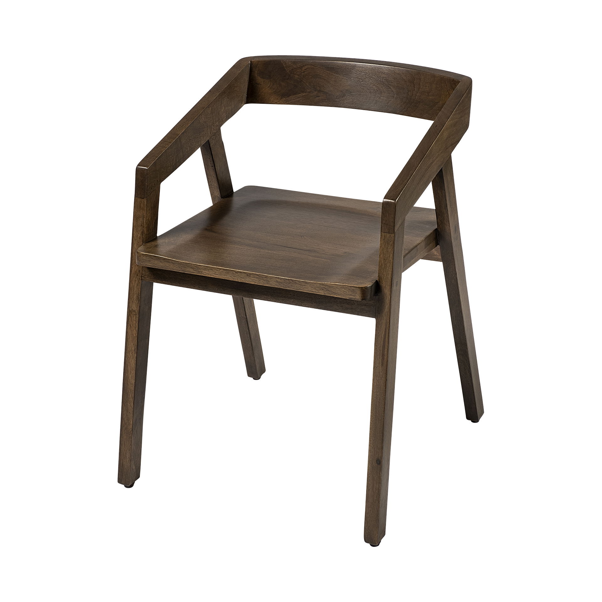 Nicholas I Onyx Brown Solid Wood Dining Chair, by Mercana, 20" length x 22" width x 30" height View 1