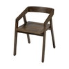 Nicholas Open Back Dining Arm Chair | Onyx Brown Wood, Dining Chair by Mercana, 20" length x 22" width x 30" height thumbnail 1