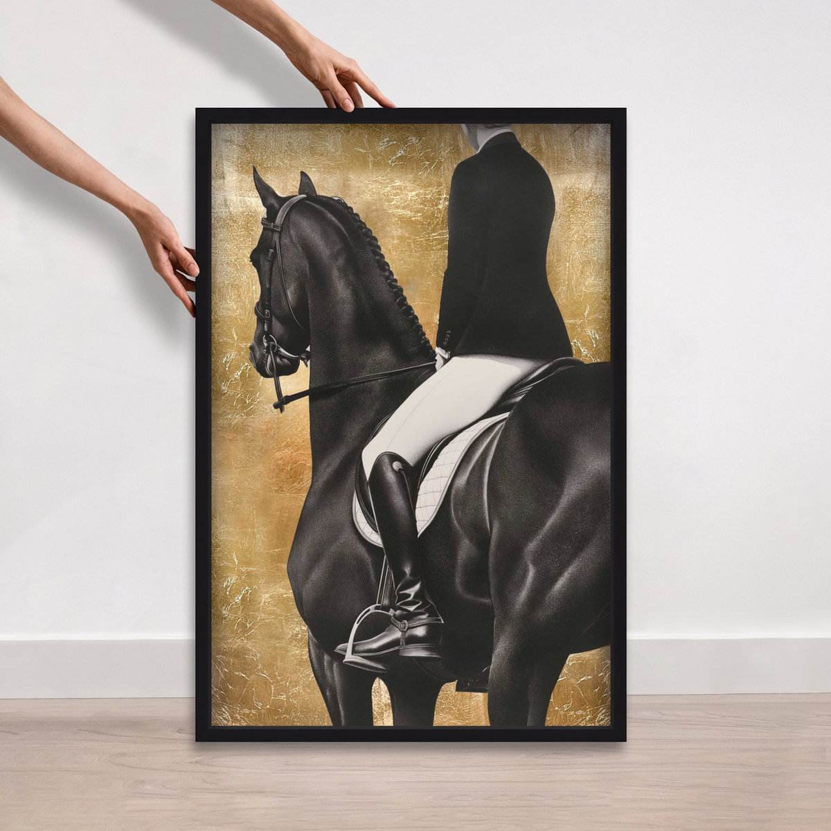 Taming the Rhythm Gold II - With Hand-Applied Gold Leaf (Gold Leaf), Art by Oliver Gal,  24x36 View 4