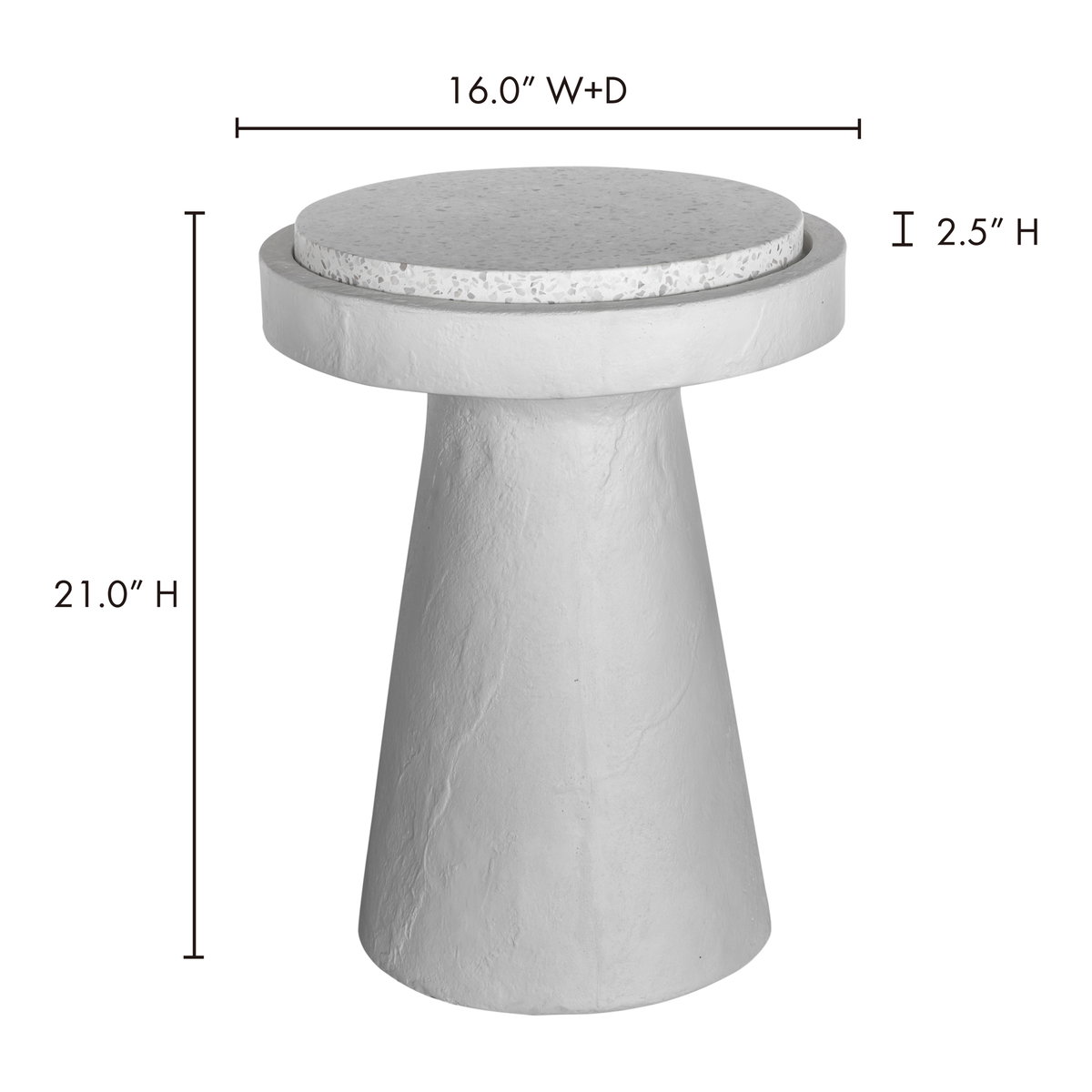 Book Accent Table White, Side & End Table by Moe's Home, 16" width x 21" height x 16" depth View 7