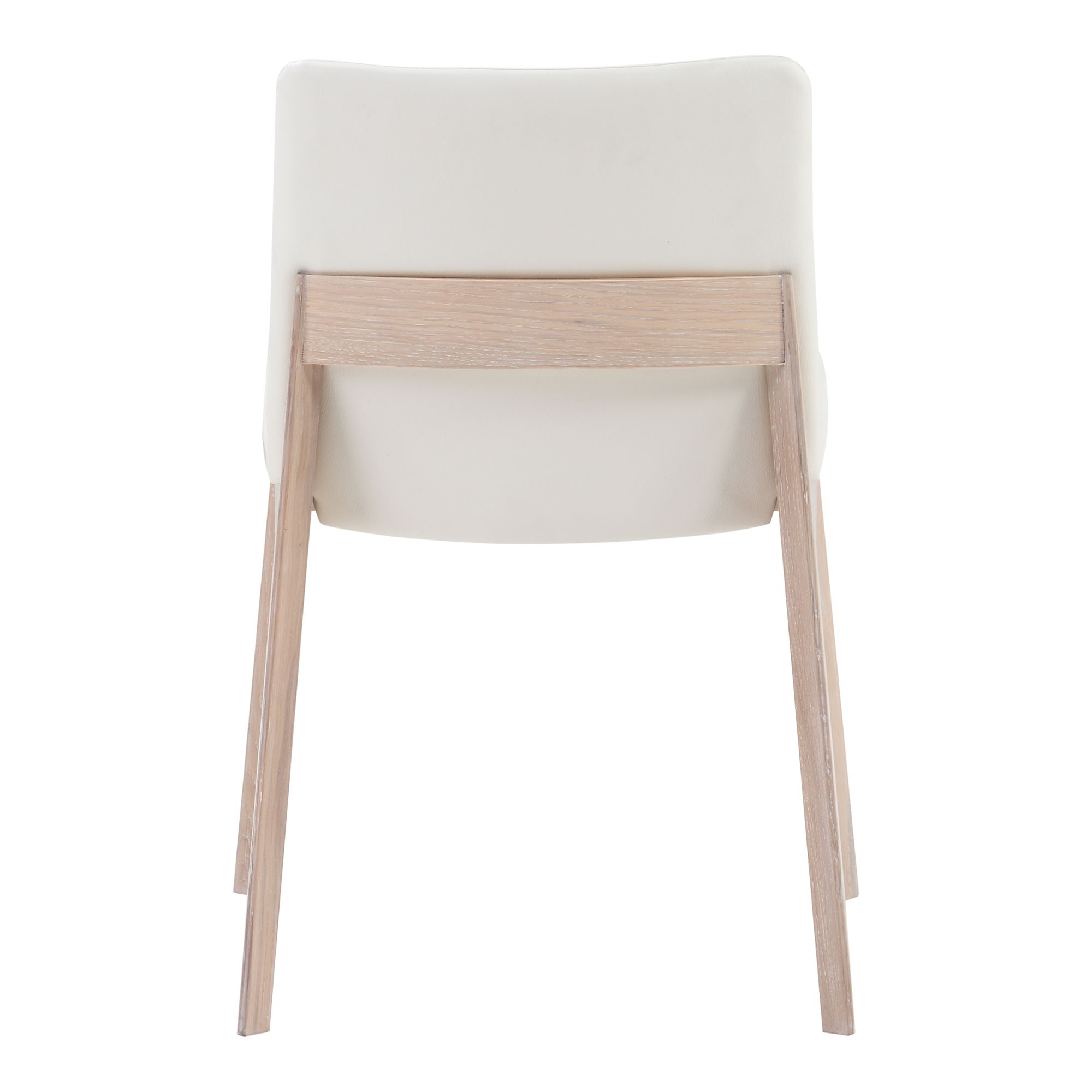 Deco Oak Dining Chair Cream White Pvc - Set Of Two, by Moe's Home, 21.25" width x 31.1" height x 21.25" depth View 7