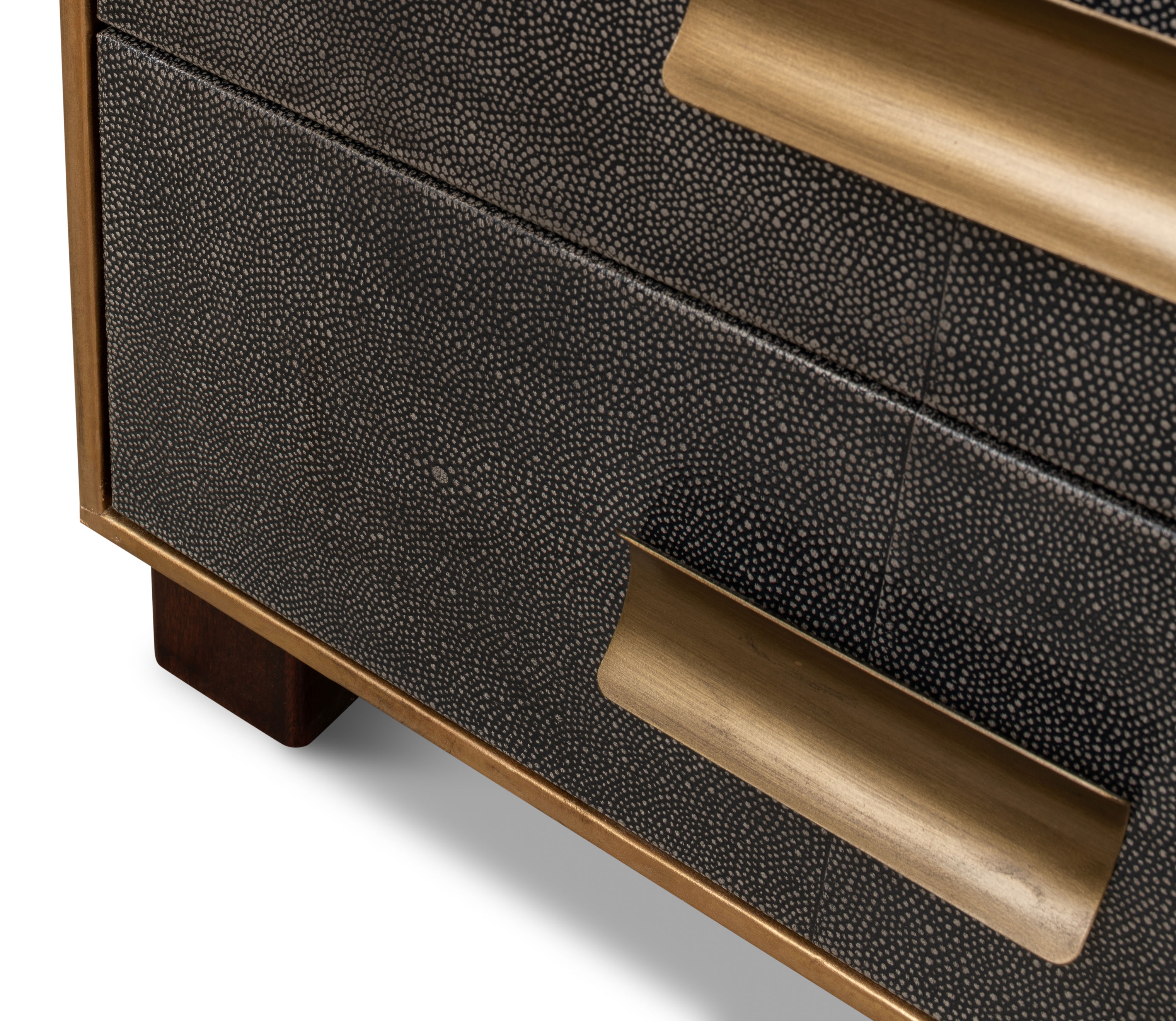 Gideon Shagreen 3 Drawer Side Table, Gry large image 