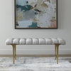 Imperial Upholstered Gray Bench, Benche by Uttermost, 48" width x 19" height x 16" depth thumbnail 2