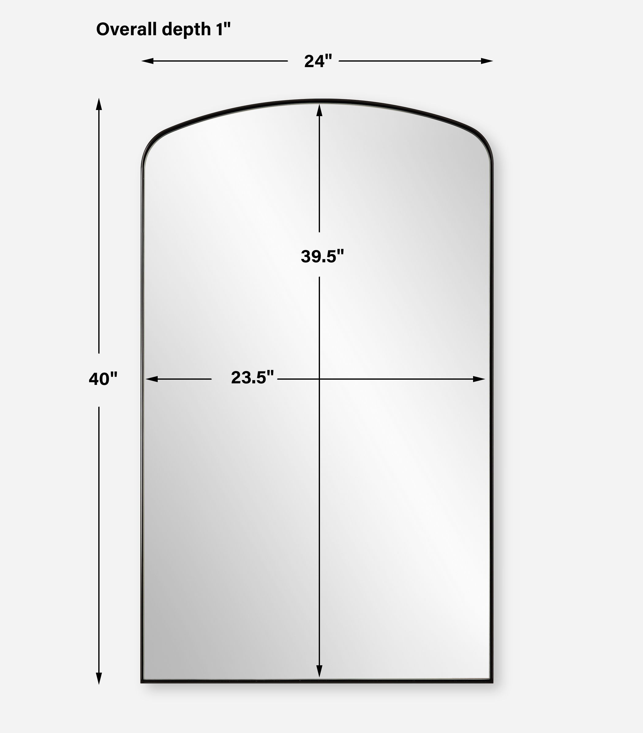 Tordera Black Arch Mirror large image 