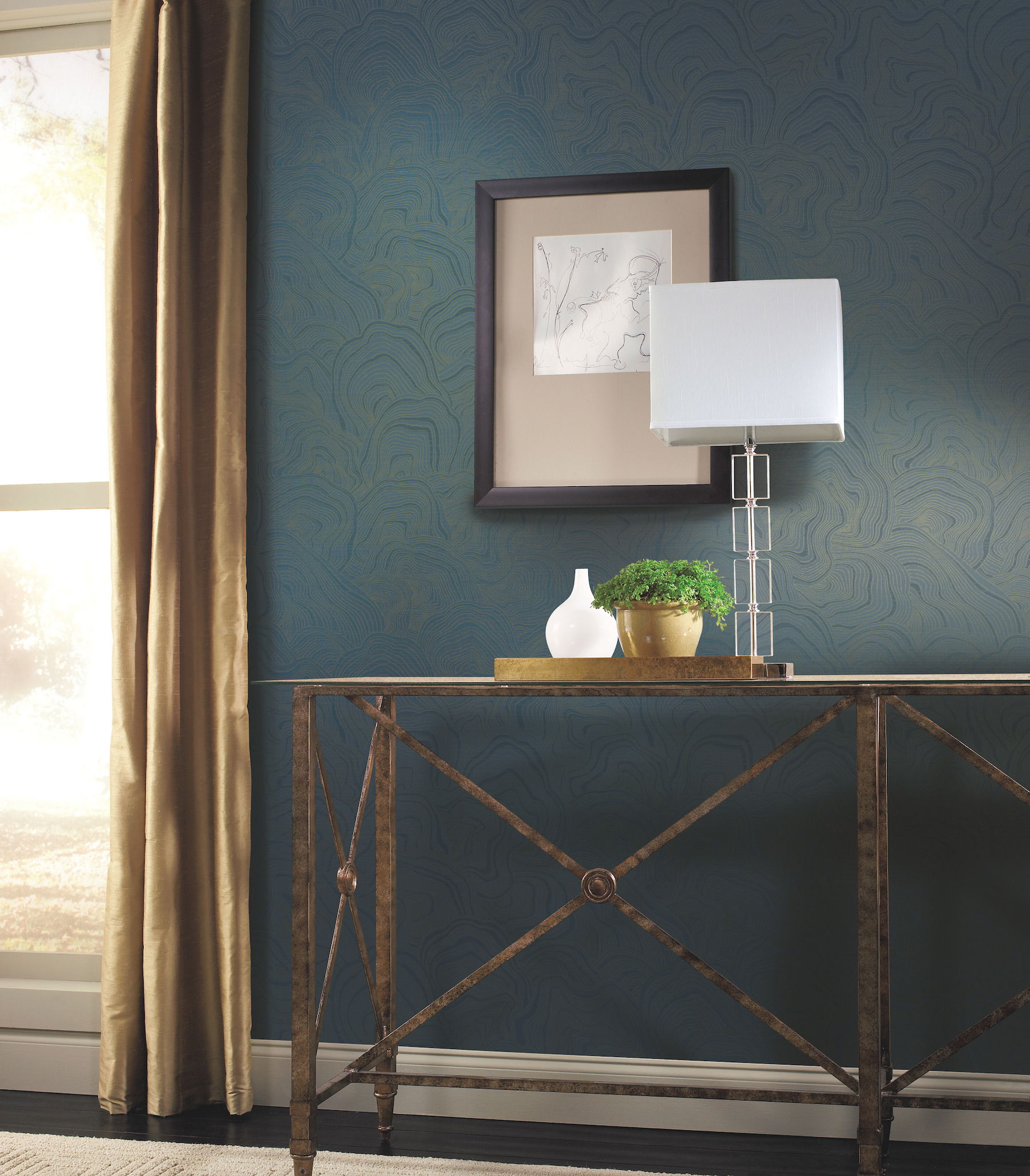 Geodes Blue Wallpaper, by York Wall, 27' length x 2'3" width x 0.02" depth View 3