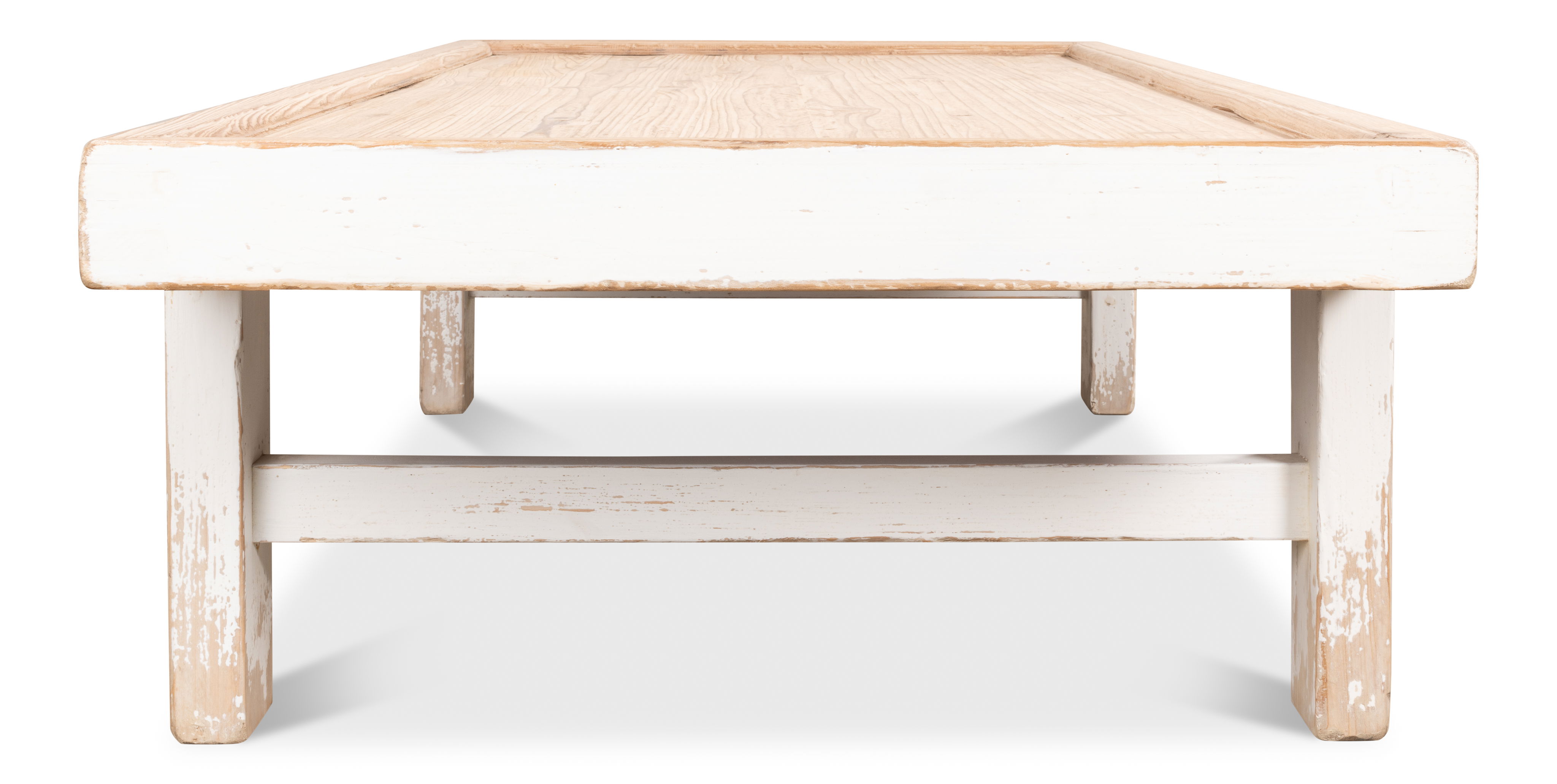 Large Wood Panel Coffee Tbl, Ant. White large image 