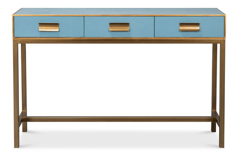 Gideon Shagreen Console, Chambray Blue