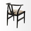 Trixie Curved Back Dining Arm Chair | Dark Taupe Fabric with Wooden, Dining Chair by Mercana, 20" length x 24" width x 31.25" height thumbnail 8