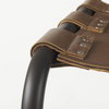 Berbick Low Back 30in Seat Bar Stool | Brown Leather with Gray Metal, Counter & Bar Stool by Mercana, 20.5" length x 24.8" width x 43" height thumbnail 8