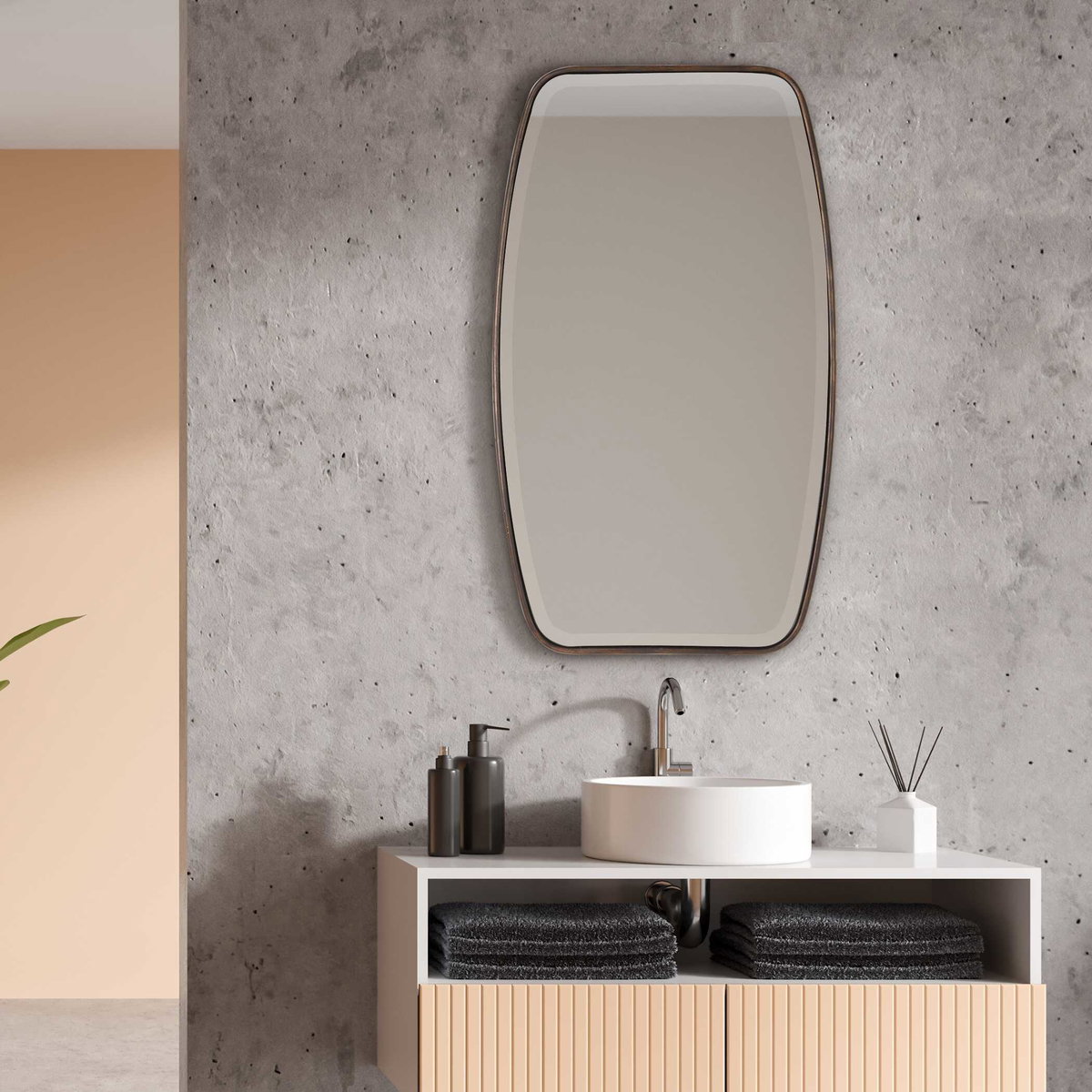 Canillo Bronze Mirror, by Uttermost, 21.13" width x 36.13" height x 0.88" depth View 2