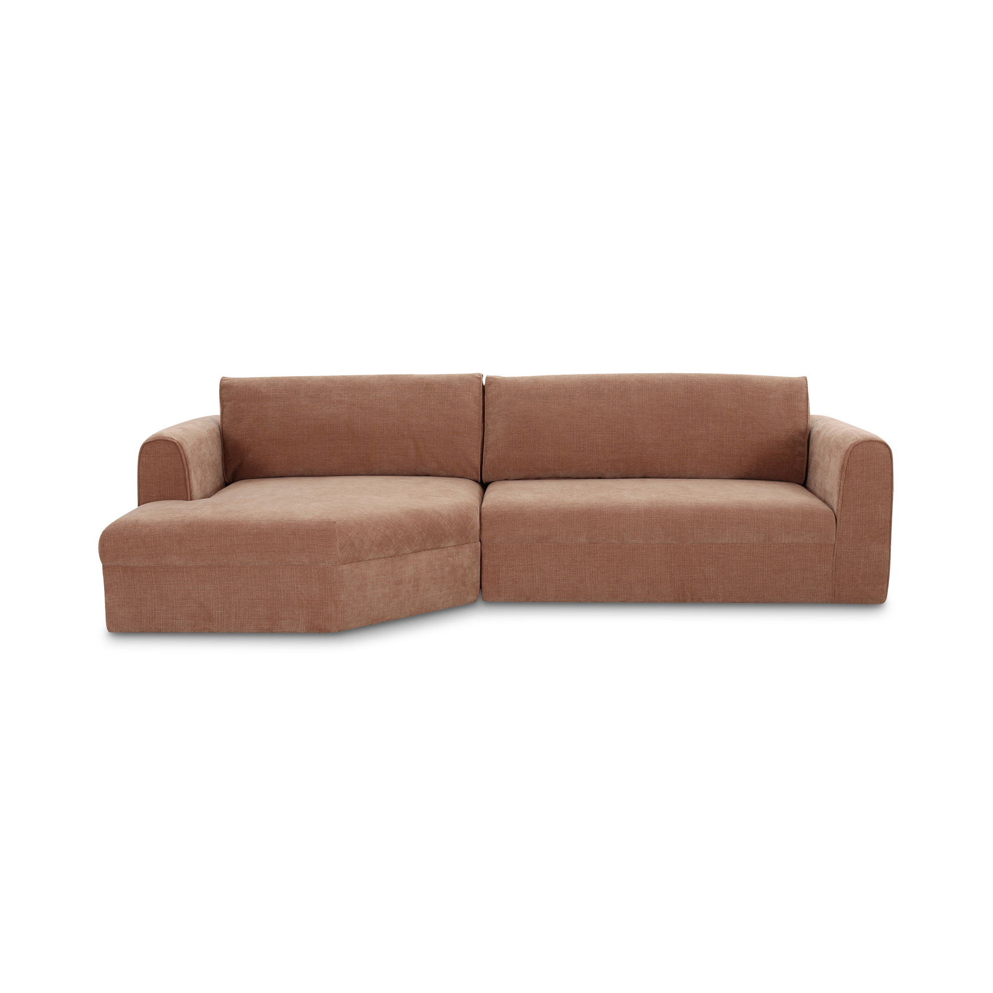 Madrid Left Sectional Heritage Pink, Sectional Sofa by Moe's Home, 112" width x 33.5" height x 65" depth View 1