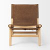 Elodie 24.4L x 33.9W x 30.7H Brown Leather with Natural Beech Wood Frame Accent Chair thumbnail 2