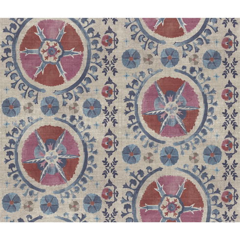 Fleurus Red & Blue Wallpaper