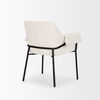 Brently Dining Chair with Cream Boucle Fabric & Matte Black Metal Legs thumbnail 6