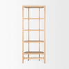 Taylin Light Brown Solid Wood Open Bookshelf, Shelving & Bookcase by Mercana, 33" length x 14" width x 83" height thumbnail 7