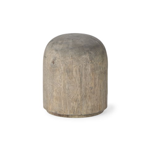 Knox Short Gray-Wash Wood Decorative Object