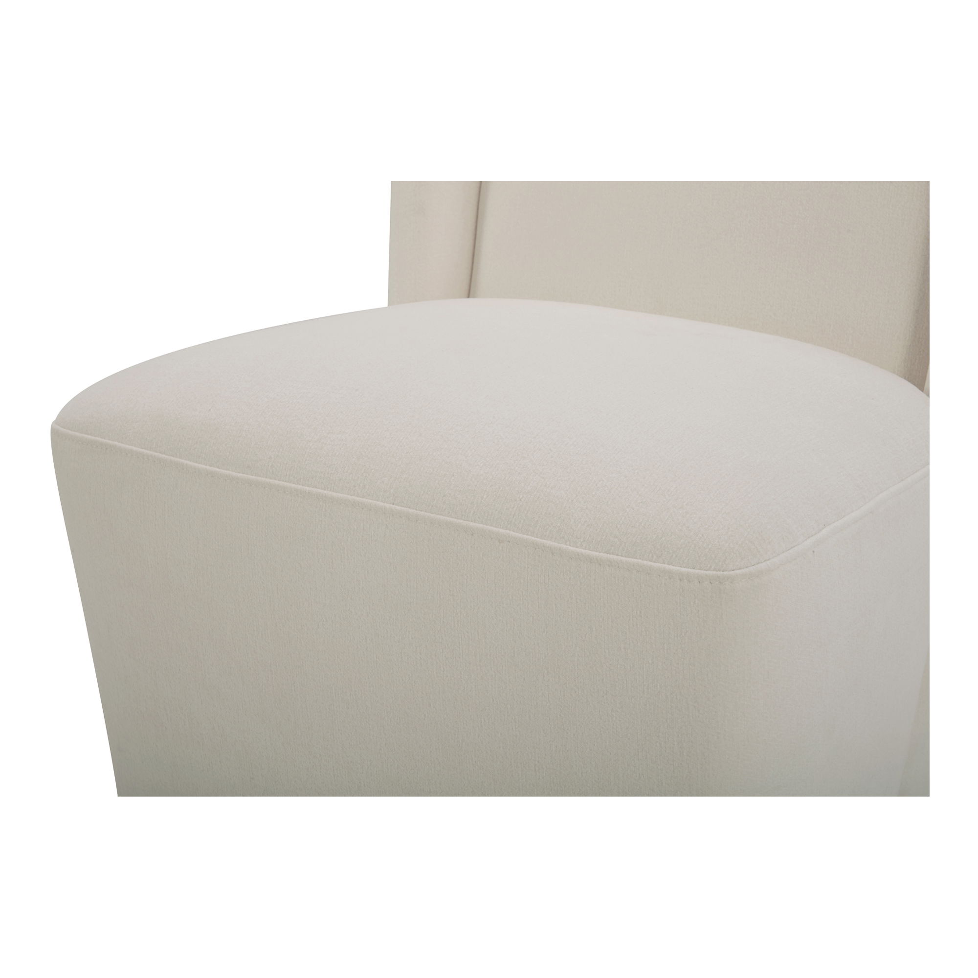 Cormac Rolling Dining Chair Cream, by Moe's Home, 24" width x 33" height x 26" depth View 3