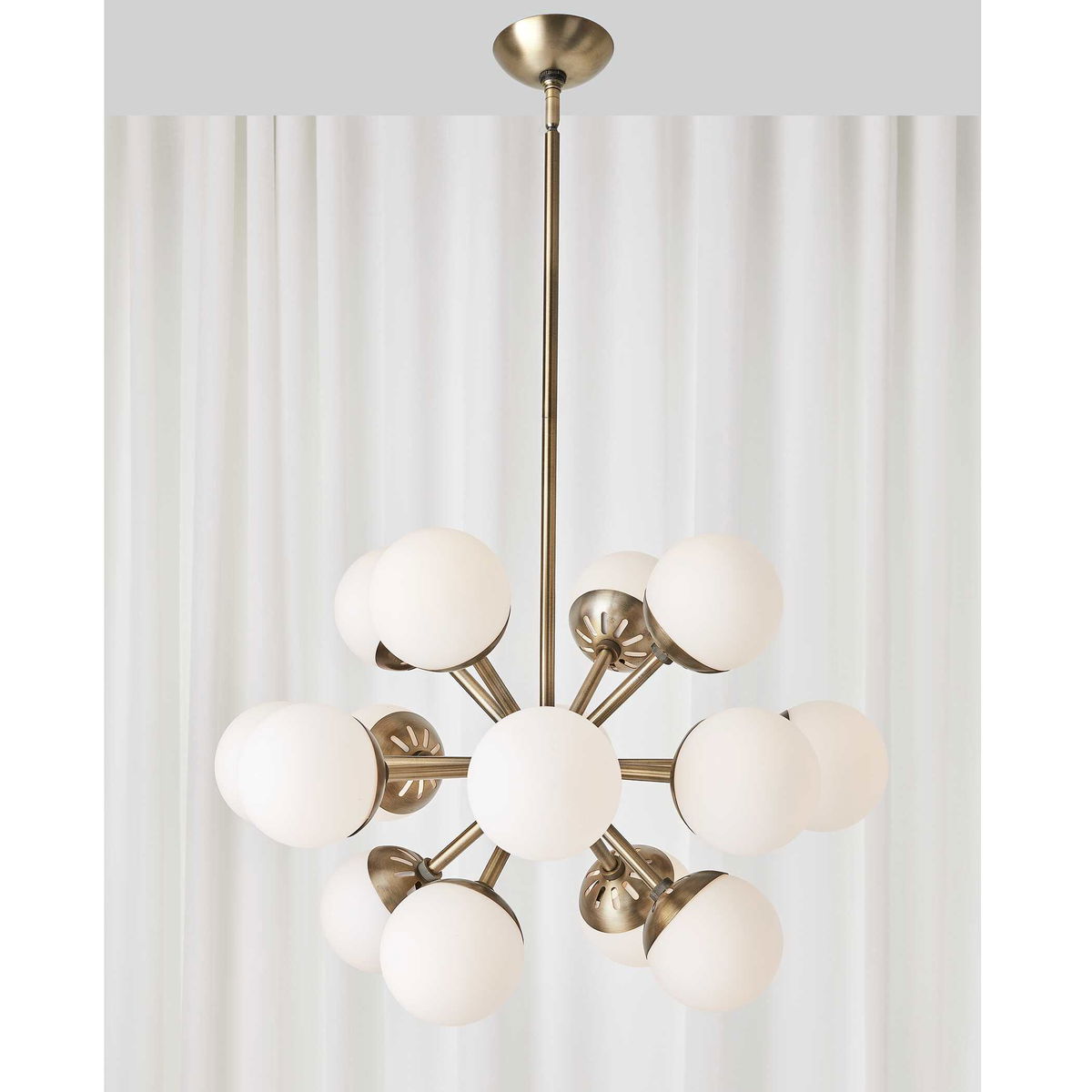 Droplet 16 Light Sputnik Chandelier, by Uttermost, 28.12" width x 17.12" height x 28.12" diameter View 6