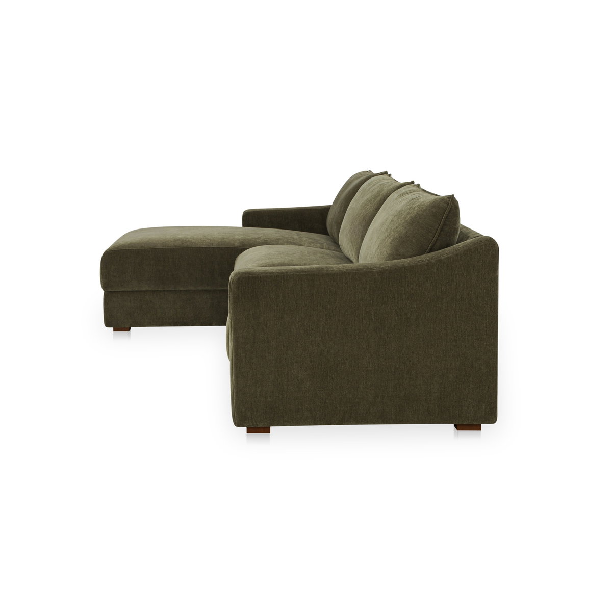 Farrow Sectional Cedar Green Left, Sectional Sofa by Moe's Home, 130.5" width x 31.75" height x 61.5" depth View 3