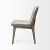 David Solid Back Dining Side Chair | Grey Fabric with Medium Brown Wood, Dining Chair by Mercana, 18.5" length x 26" width x 34.5" height thumbnail 5