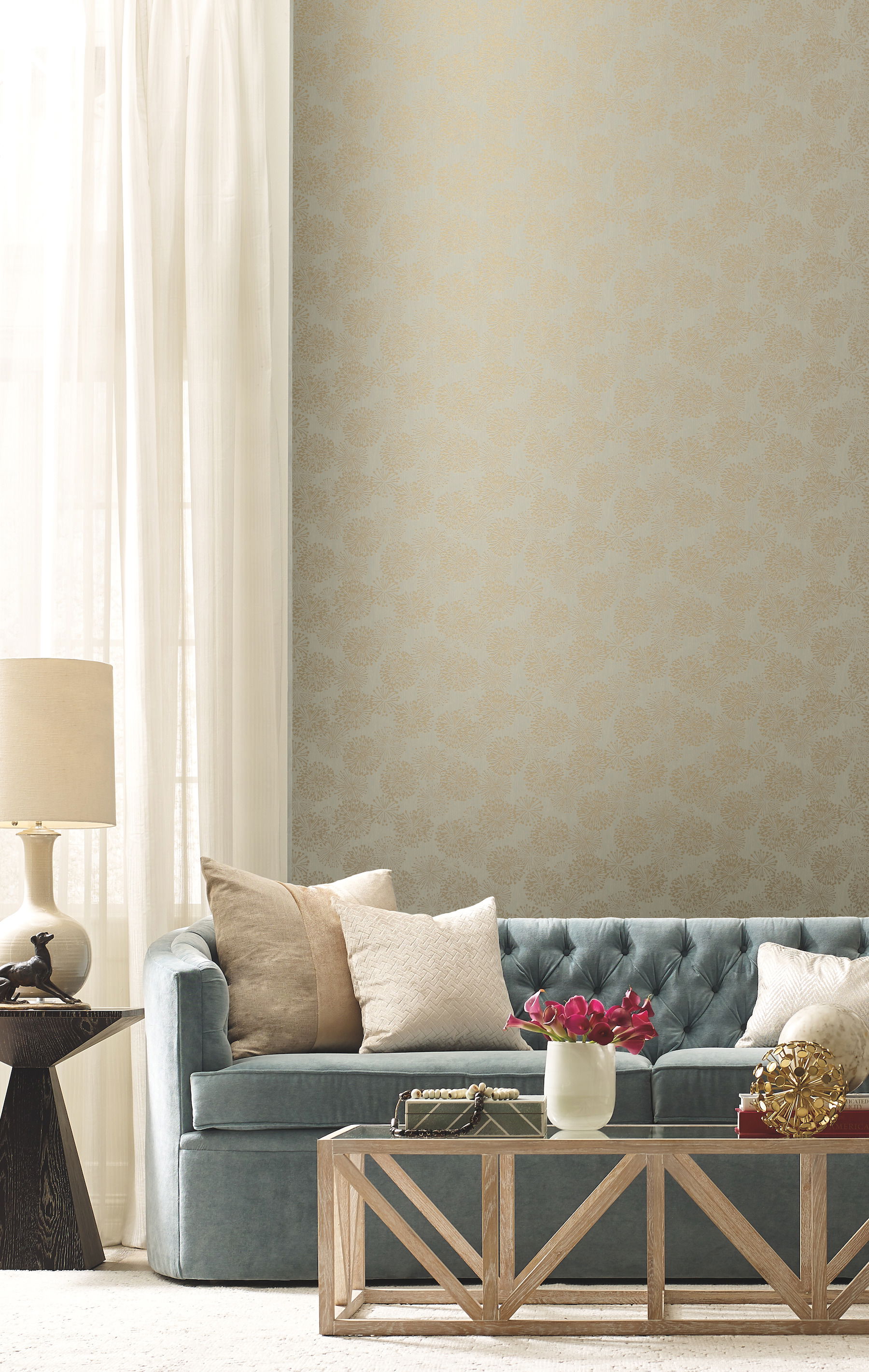Grandeur Taupe Wallpaper, by York Wall, 27' length x 2'3" width x 0.02" depth View 2