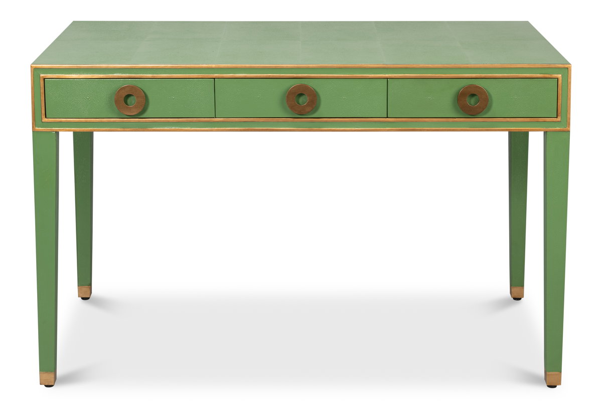 Gabriella Shagreen Desk/Table Watercress, by Sarreid, 2' length x 4' width x 2'6" height View 2