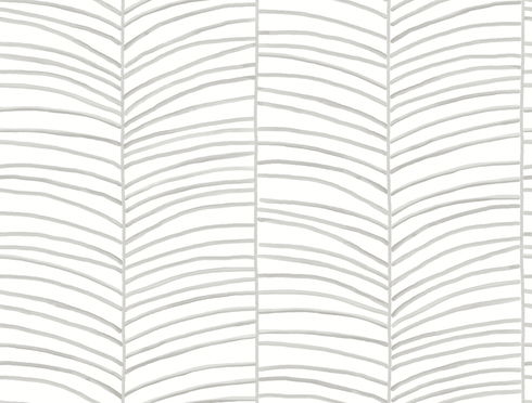 Cascade Palm Chevron Fog Wallpaper