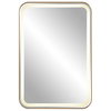 Crofton Lighted Brass Vanity Mirror, by Uttermost, 1'10.25" width x 2'8.25" height x 2.12" depth thumbnail 1