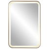 Crofton Lighted Brass Vanity Mirror, by Uttermost, 22.25" width x 32.25" height x 2.12" depth thumbnail 1