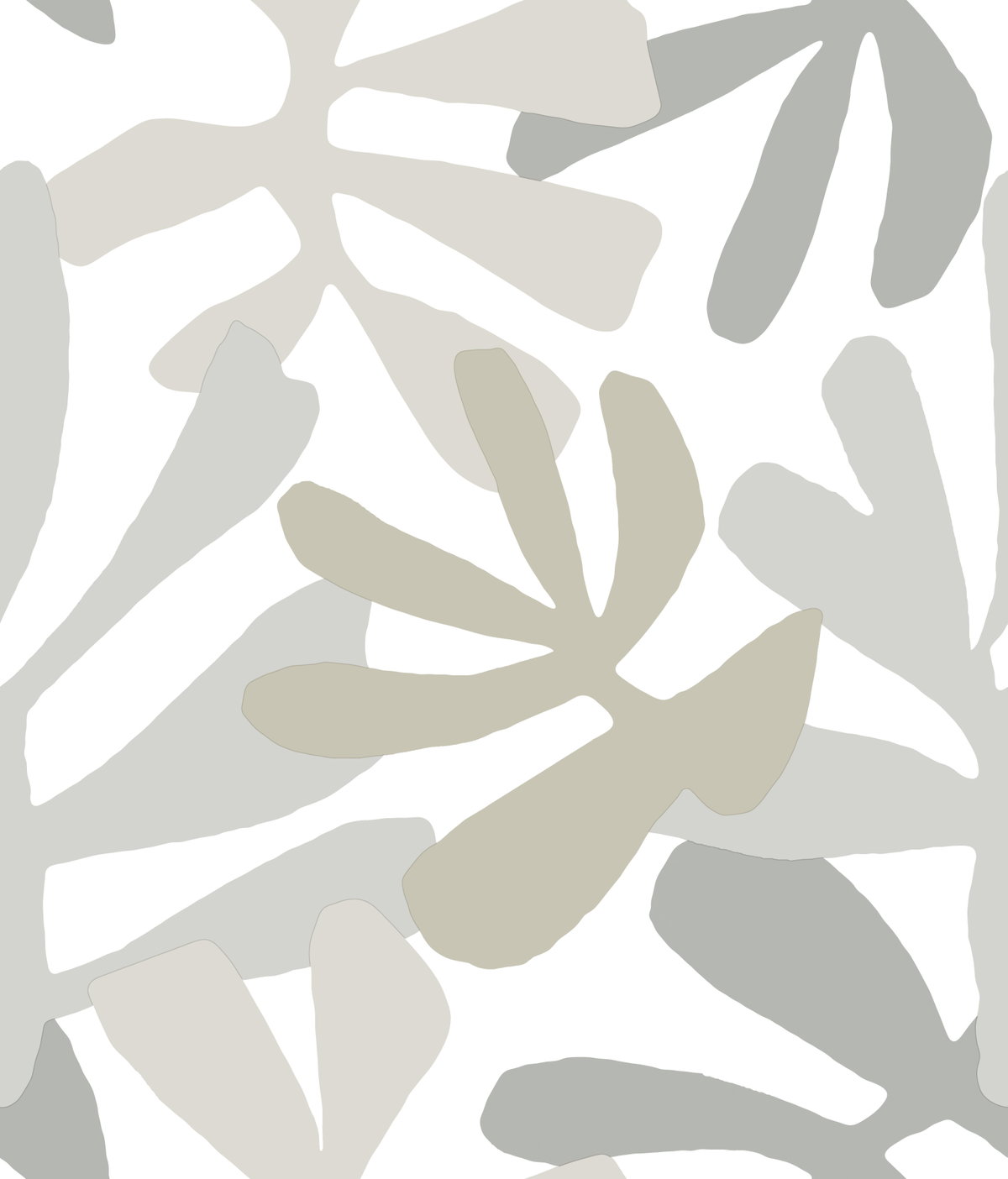 Kinetic Tropical Grey & Beige Peel & Stick Wallpaper, by York Wall, 20' length x 1'8.5" width x 0.02" depth