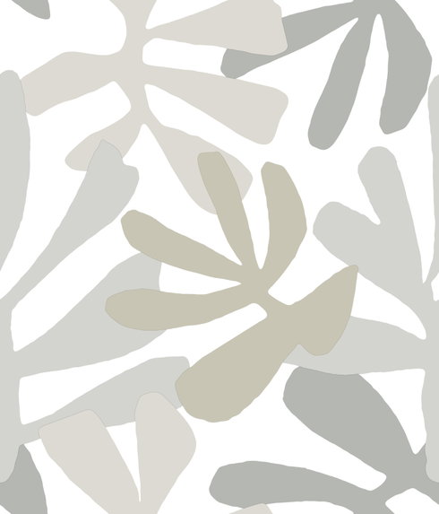 Kinetic Tropical Grey & Beige Peel & Stick Wallpaper