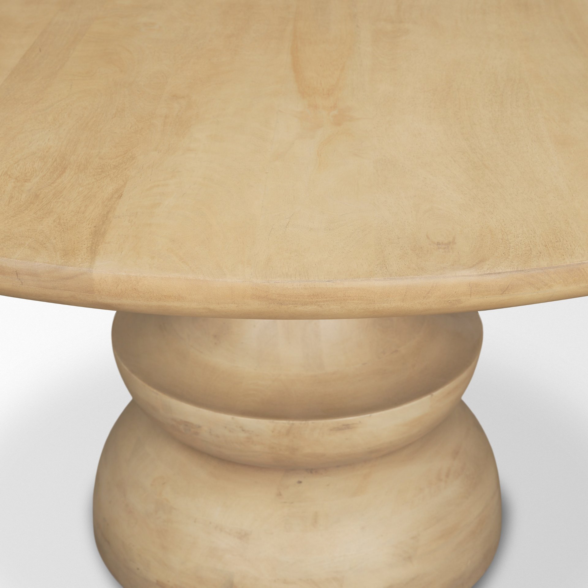 Crossman 60' Round Blonde Solid Wood & Base Dining Table, by Mercana, 60" length x 60" width x 30" height View 8