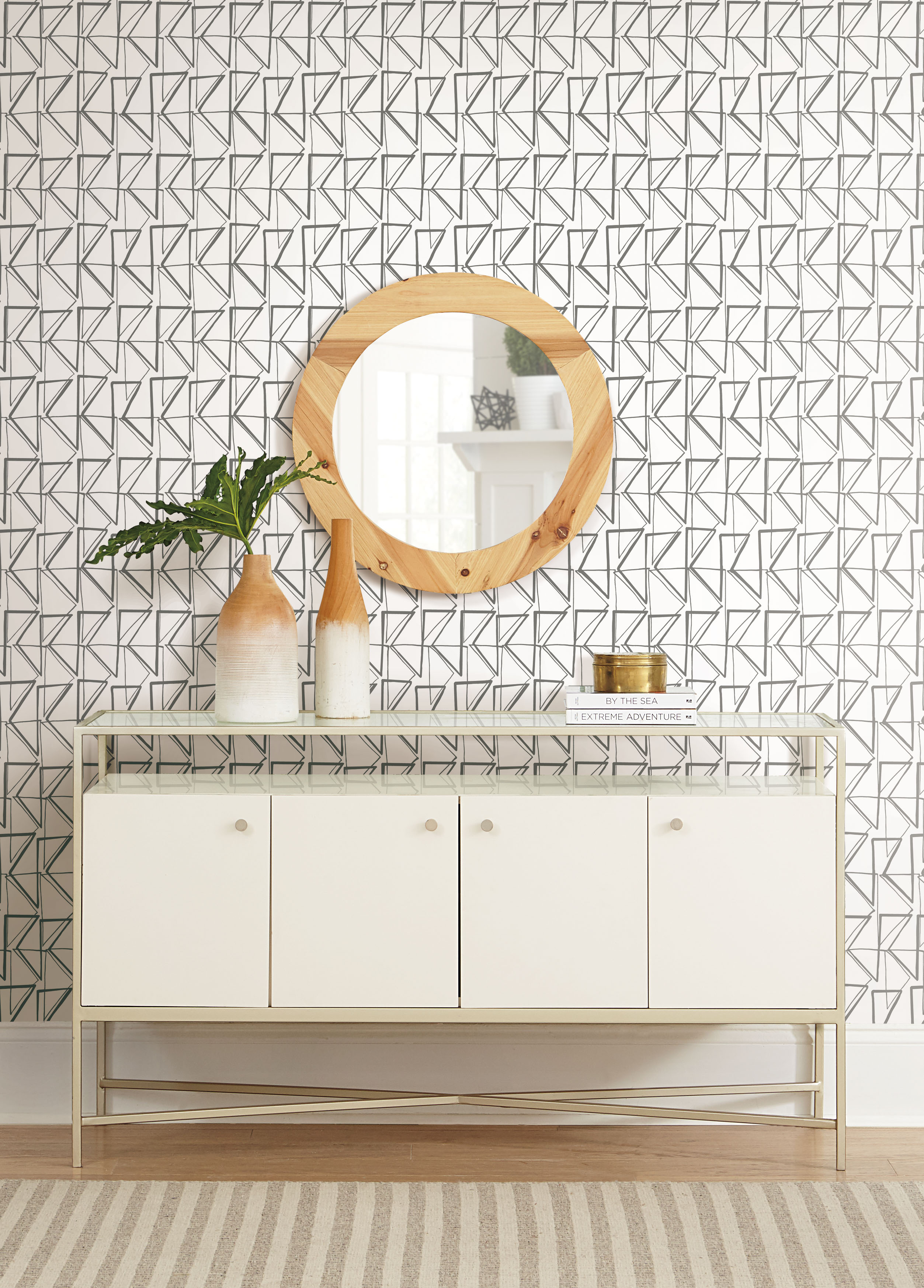Love Triangles Grey Peel & Stick Wallpaper, by York Wall, 20' length x 1'8.5" width x 0.02" depth View 2