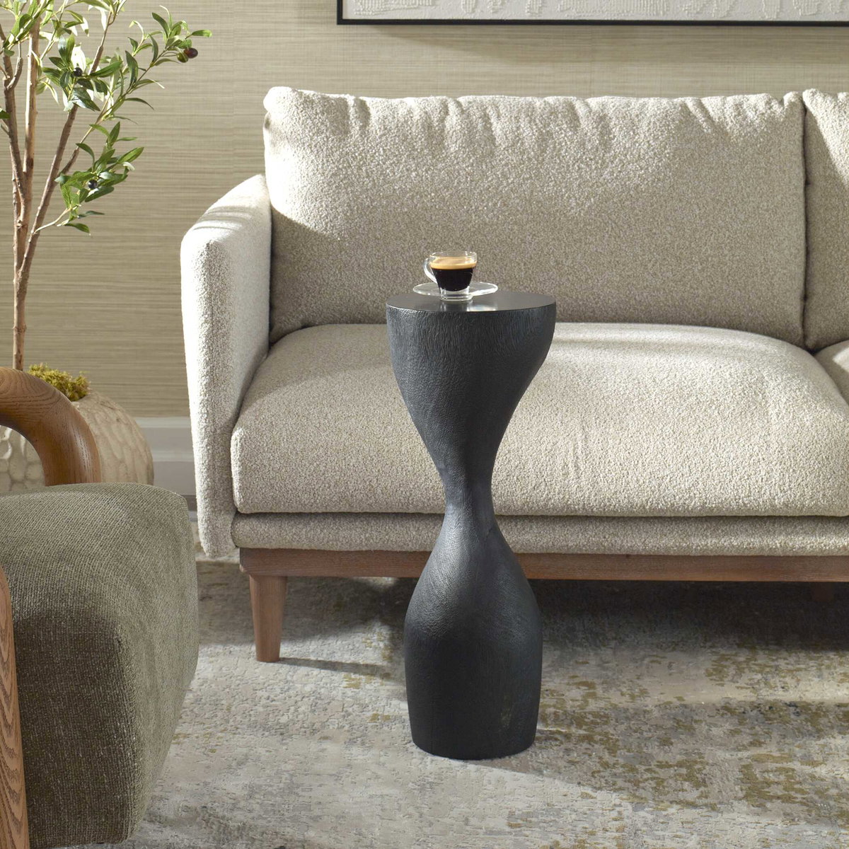 Mattison Black Drink Table, Furniture by Uttermost, 9" width x 24" height x 8" depth View 2