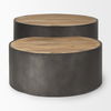 Eclipse Gunmetal Gray Drum Base with Brown Wood Top Nested Coffee Table 5 Eclipse Gunmetal Gray Drum Base with Brown Wood Top Nested Coffee Table thumbnail 5