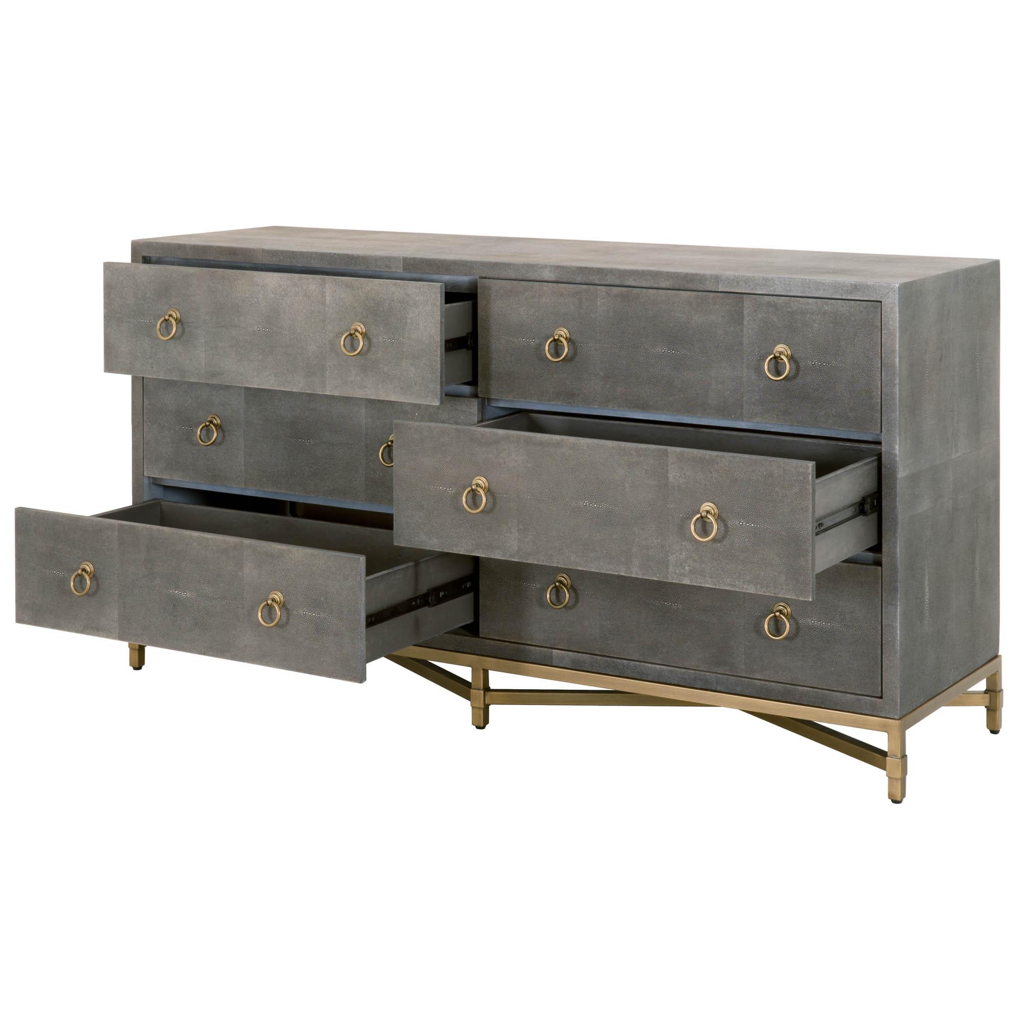 Strand Shagreen 6-Drawer Double Dresser, by Essentials for Living, 68" width x 37.5" height x 20" depth View 5
