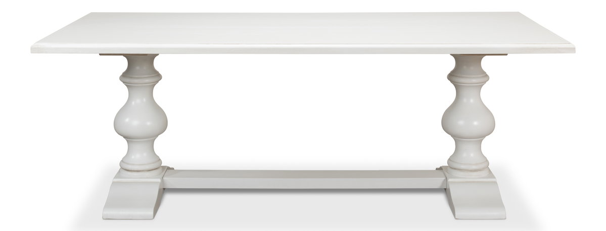 Lionisio Trestle Table  Cortina White, by Sarreid, 3'5" length x 7' width x 2'6" height View 2