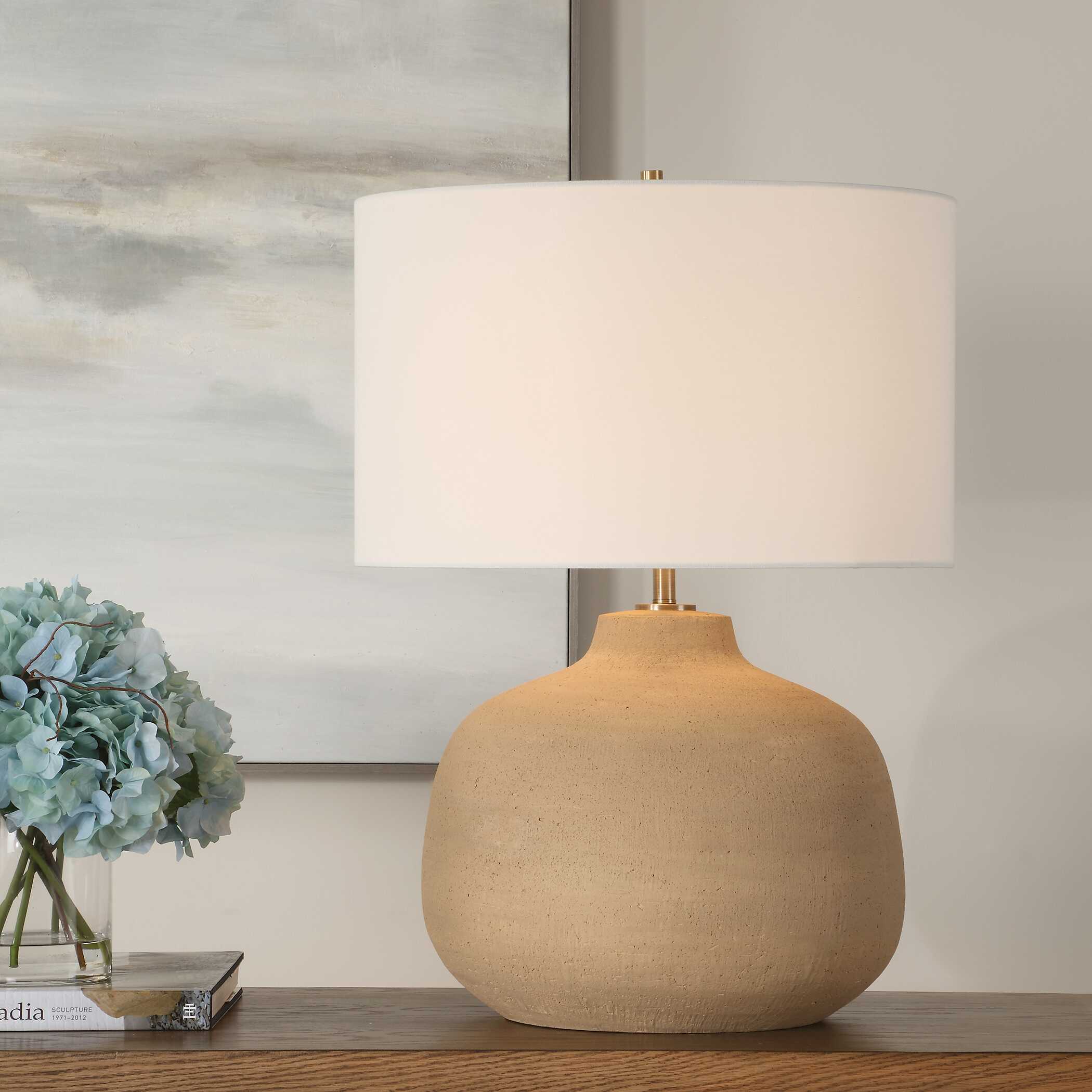 Cline Terracotta Table Lamp, by Uttermost, 20" width x 28.25" height x 20" depth View 2
