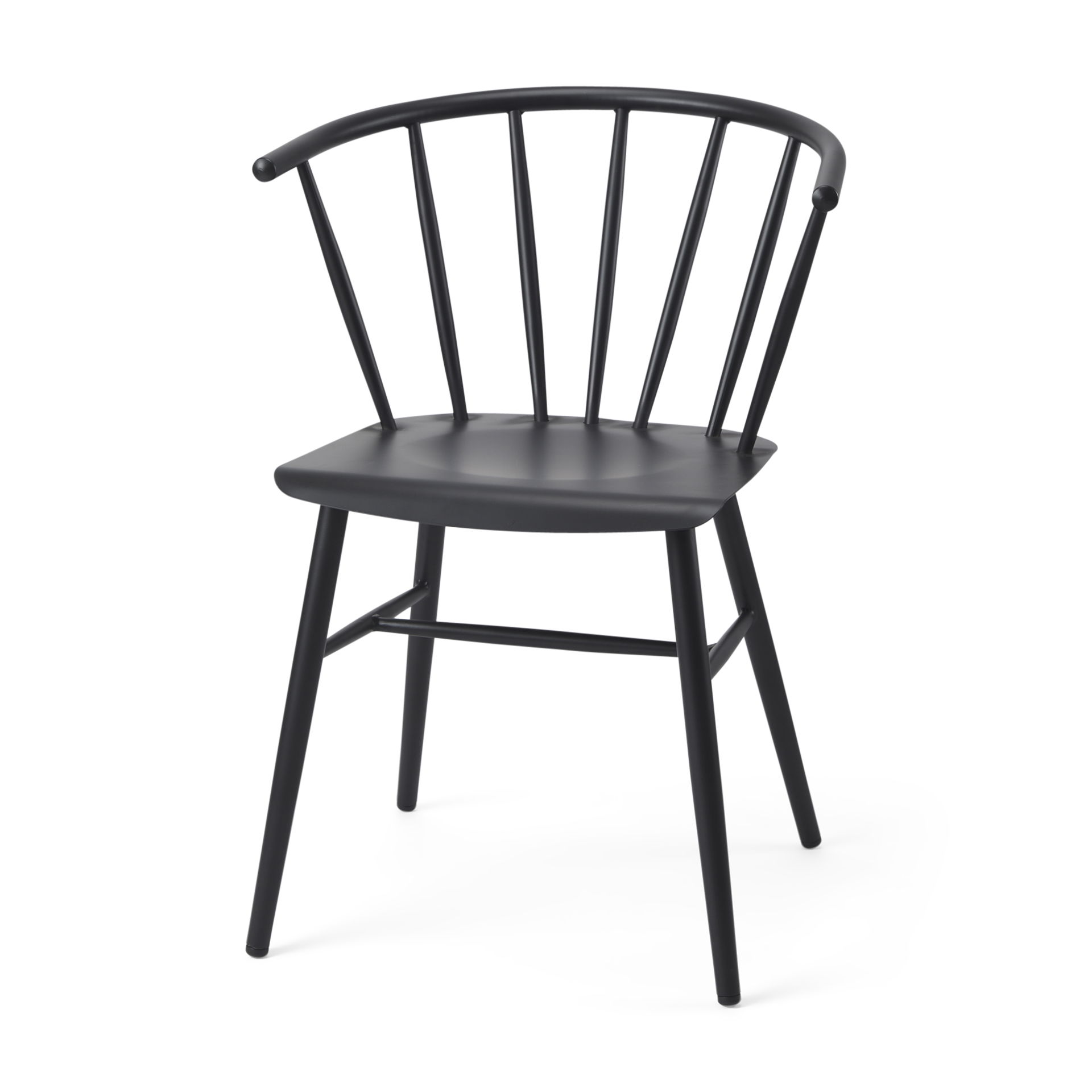 Colin  Black Metal Dining Chair, by Mercana, 21.26" length x 21.26" width x 30.32" height View 1