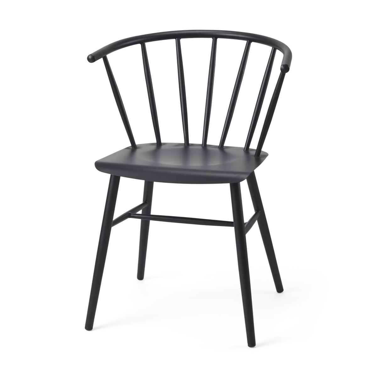 Colin Curved Back Dining Side Chair | Black Metal, Dining Chair by Mercana, 21.26" length x 21.26" width x 30.32" height View 1