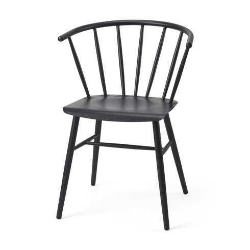 Colin Curved Back Dining Side Chair | Black Metal